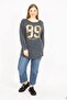 Women's Smoked Large Size Lacquer Printed Sweatshirt 65n35647 - 6