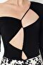 Black Window/Cut Out Detailed Snap-On Bodysuit TPRSS22BD0081 - 3