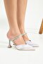 Silver Satin Stone Detailed Heeled Shoes - 3