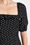 Black A-Line Midi Woven Ruffle Polka Dot Woven Dress TWOSS21EL0511 - 4