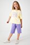 Cute Cream Yellow Girls' Capri Set - 2