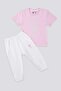 Girl baby 2 piece short sleeve t-shirt set - light pink - 3