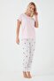 Parrot Powder Pink Women's Short Sleeve Pajama Set - 3