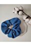 Blue Corded Fabric Scrunchie Bagel Buckle - 3