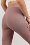 Women's Ribbed Striped Flare Leg High Waist Durable Knitted Fabric Gathering Leggings - 4