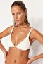 Ecru Knotted Triangle Covered Bikini Top Tbess21Bu0194 - 3