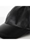 Genuine Leather Unisex Black Leather Cap Adjustable Hat - 2
