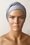 Ready Turban Bonnet Twist Banded Combed Cotton Bonnet Gray Twist Women's Hijab Bonnet Twisted Outer Bonnet - 3