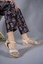Leda Sia Women's Sandals with Stones 0012056 Beige Skin
