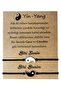2 Pieces Yin Yang Metal Best Friends Bff Faux Leather String Bracelet