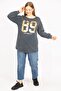 Women's Smoked Large Size Lacquer Printed Sweatshirt 65n35647