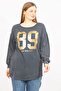Women's Smoked Large Size Lacquer Printed Sweatshirt 65n35647 - 3