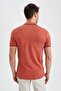 Slim Fit Polo Neck Cotton Combed T-Shirt - 4