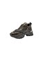 Women's Silver Chain Thick Sole Sneakers with Accessories - 3