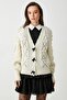 Girl's Ecru Cardigan 3WAK90469HT - 3