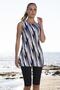 Women's Sleeveless Tights Digital Patterned Dress Swimsuit - 5