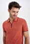 Slim Fit Polo Neck Cotton Combed T-Shirt - 3