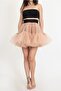 Champagne Color Ruffled Multi-Layered Fluffy Mini Skirt