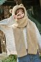 Hooded Plush Beanie Scarf Welsoft Fleece Neck Collar Shawl Windproof Ear Hat - 2