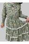 Girl's /long Sleeve Dress/ Floral Patterned /viscose Dress - 2