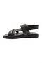 Men's Cross Strap Throw Sandals Black Vaketa Genuine Leather 21213218 - 3