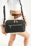 Lili Black Gray Printed Three-Eye Women's Shoulder Bag 17x28 Size - 2