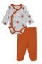 Baby Bottom and Top Set, Long Sleeve, Snap-On Bodysuit and Booties Pants, 2 Pcs. 100% Organic Cotton