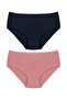 2-Piece Cotton Ribbed High Waist Large Size Women's Panties