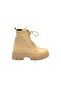 Women's Wrinkled Patent Leather Zippered Lace up Boots - 5
