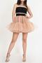 Champagne Color Ruffled Multi-Layered Fluffy Mini Skirt - 2