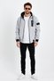 Men's Gray Print Detail Embroidered Water Repellent Seasonal Spring Jacket Coat - 8