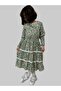 Girl's /long Sleeve Dress/ Floral Patterned /viscose Dress