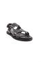 Men's Cross Strap Throw Sandals Black Vaketa Genuine Leather 21213218 - 2