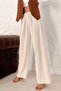 Women's Linen Textured Pleated Palazzo Trousers - 5