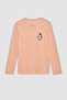 Girl's Printed Ribbed Long Sleeve Pajama Set - 5