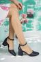 حذاء نسائي بكعب أزرق داكن كلاسيكي جديد