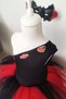 Black One Shoulder Halloween Girl's Dress Set of 3, Birthday Dress, Halloween Dress - 4