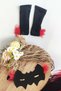 Black One Shoulder Halloween Girl's Dress Set of 3, Birthday Dress, Halloween Dress - 6
