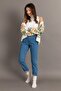 Light Blue Lycra Mom Super High Waist Mom Jeans - 2
