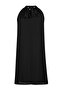 Black Straight Cut Halter Neck Mini Chiffon Lined Woven Dress TWOSS23EL01059 - 8