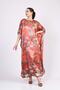 100% Silk Long Dress| Pomegranate Flower Van Gogh Almond Tree| - 3
