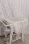 Shawl Pattern White Knitted Wrinkle-Free 1-2.5 Medium Pleated Tulle Curtain - 3