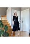 Crepe Fabric Midi Length Belted Long Sleeve Dress 113 Cm - 3