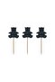 Glitter Cupcake Toothpicks 20 Black Stars - 3
