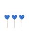 Glitter Cupcake Toothpick 20 Pieces Blue Heart - 3