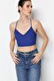 Cobalt Blue Crop Lined Woven Bustier TPRSS21BS0009 - 3