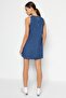 Koyu Mavi Volanlı Oversize Mini Denim Elbise TWOSS23EL01942 - 5
