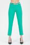 Women's Green Belted Classic Fabric Trousers - 4