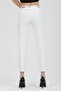 Women's White Belted Classic Fabric Trousers - 6