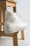 Low Flat Heeled Wedding Dress Evening Dress with Pearls on the Sole - 3